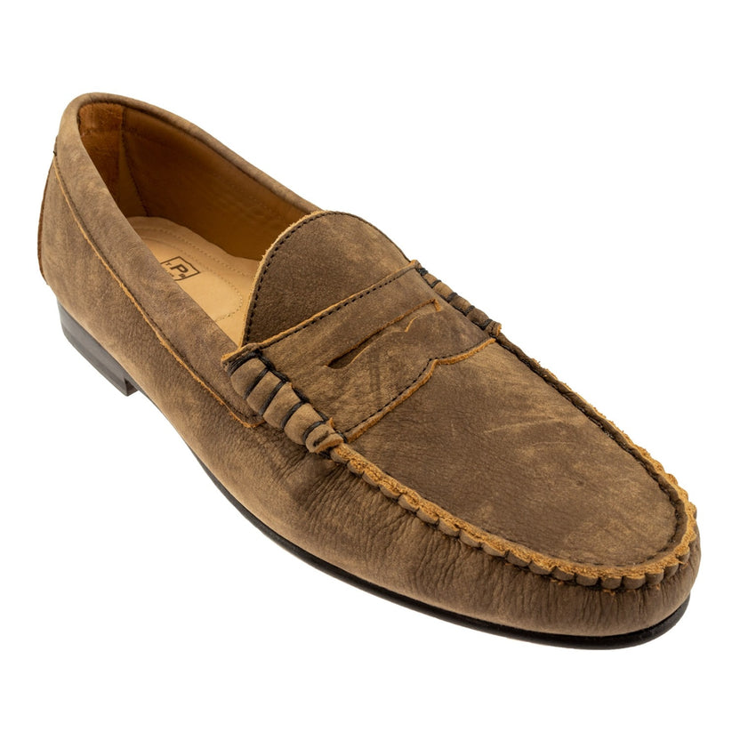 Preston Washed Calfskin Penny Loafer by Country Club Prep