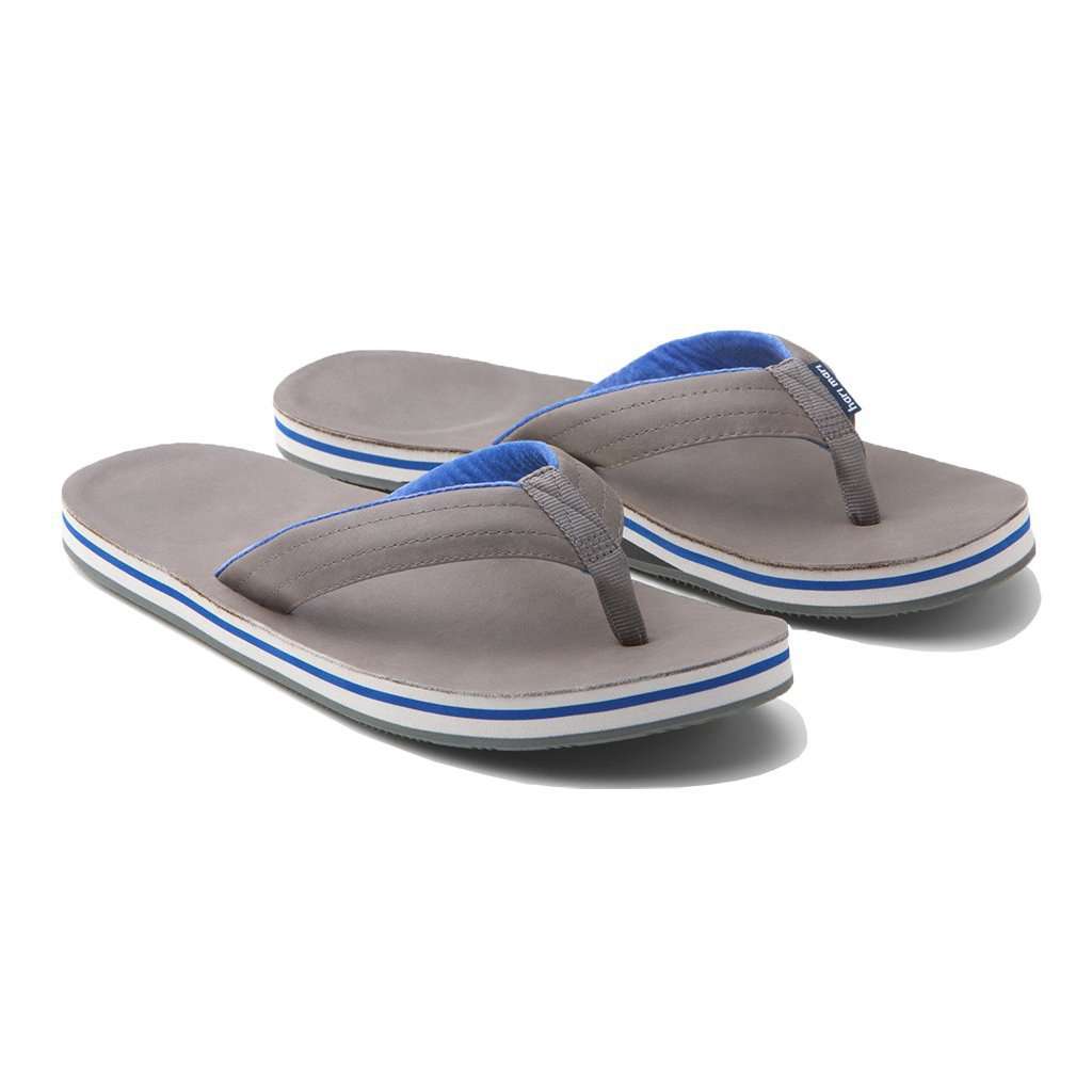 Men's Lakes Flip Flops in Dark Gray & Neon Blue by Hari Mari