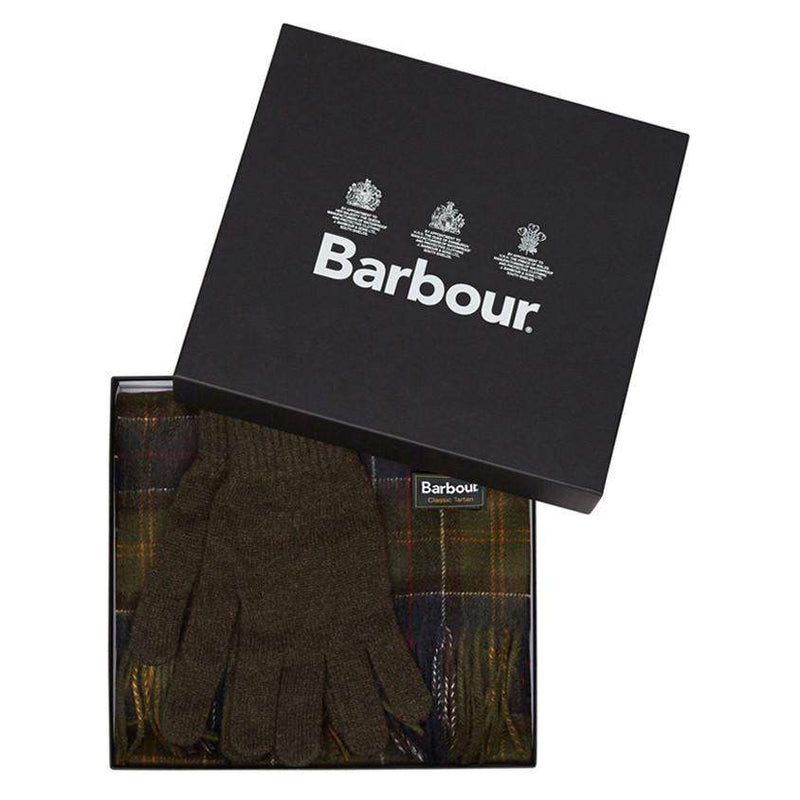 womens barbour scarf and glove gift box