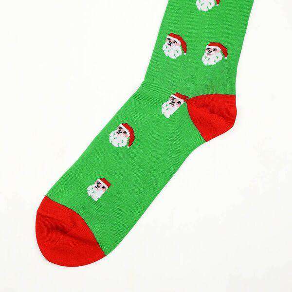 Byford Santa Socks in Green with Red