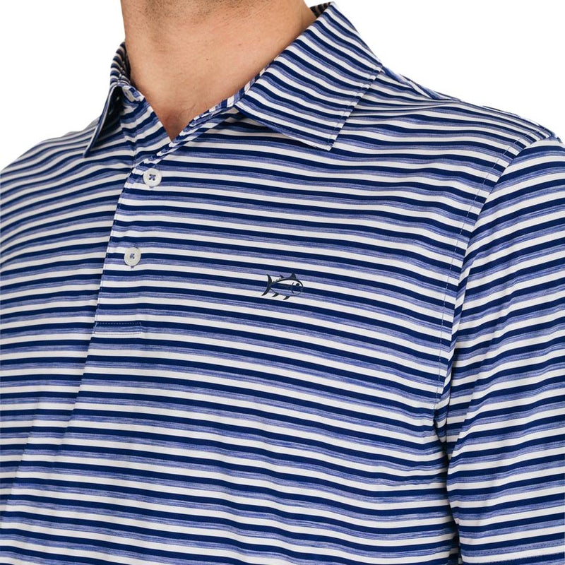Heathered Driver Striped Performance Polo | Southern Tide
