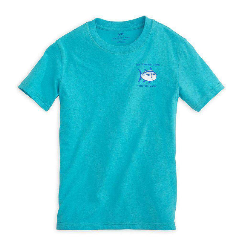 Southern Tide Youth Classic Skipjack Tee Shirt in Scuba Blue