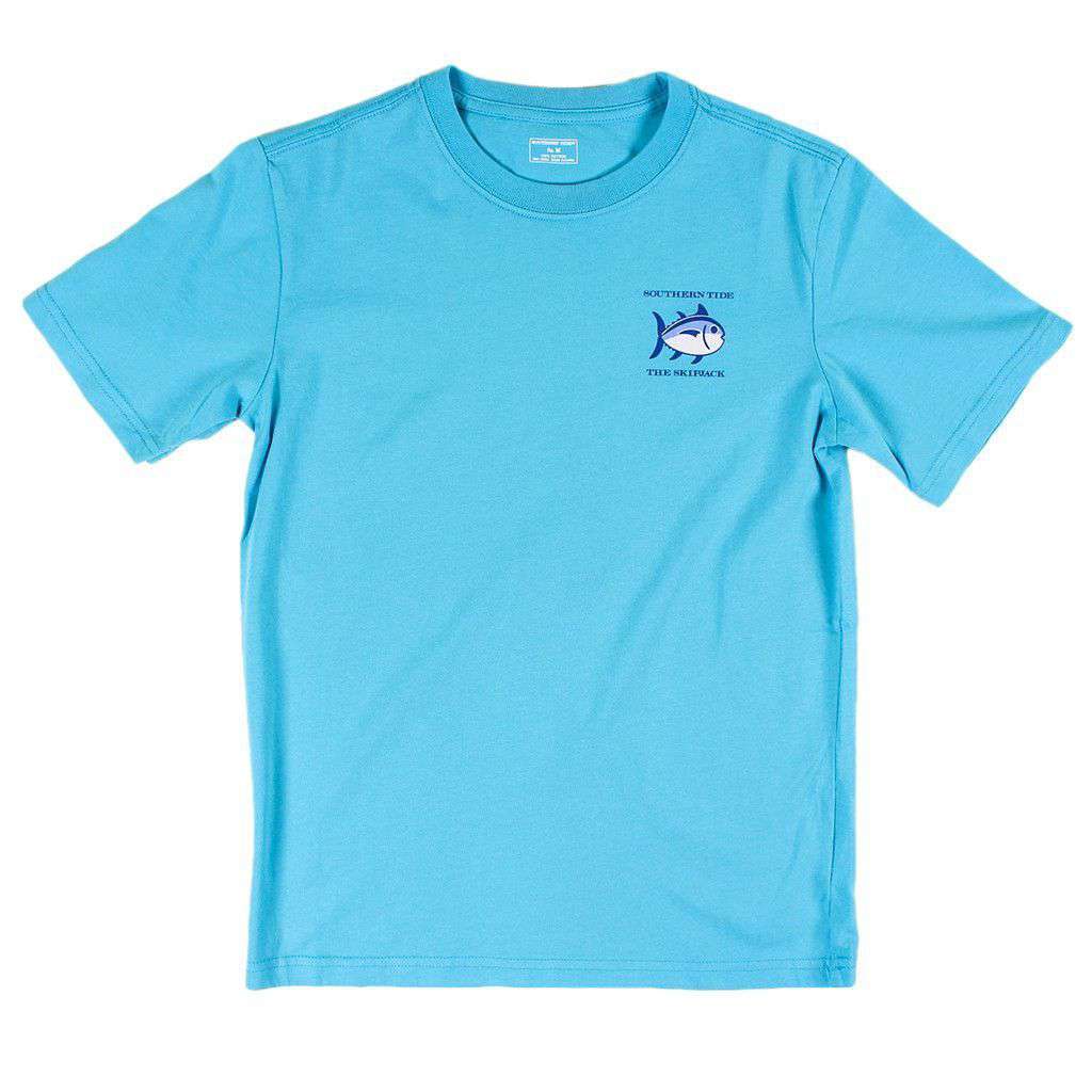 Southern Tide Youth Classic Skipjack Tee Shirt in Waterfall