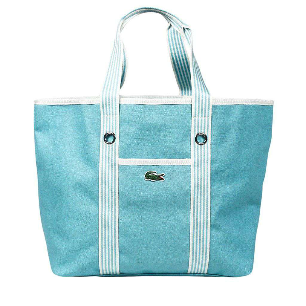 Lacoste Summer Striped Large Tote in Marine Blue and White – Country ...