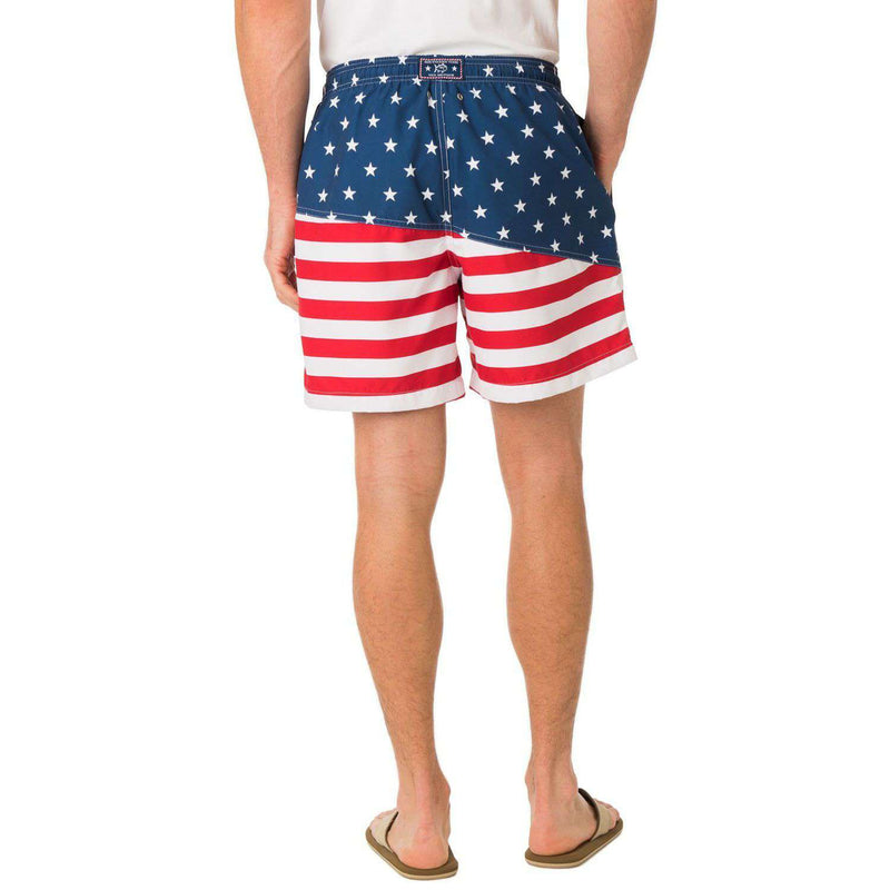 Two If By Sea Swim Trunk in Red, White and Blue by Southern Tide