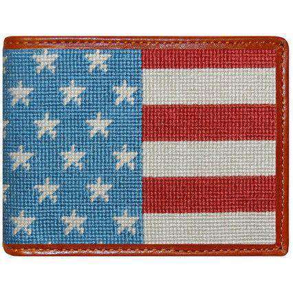 Stars and Stripes Needlepoint Bi-Fold Wallet by Smathers & Branson