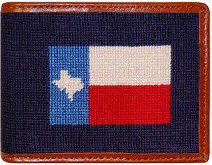 Texas Flag Needlepoint Wallet in Navy by Smathers & Branson