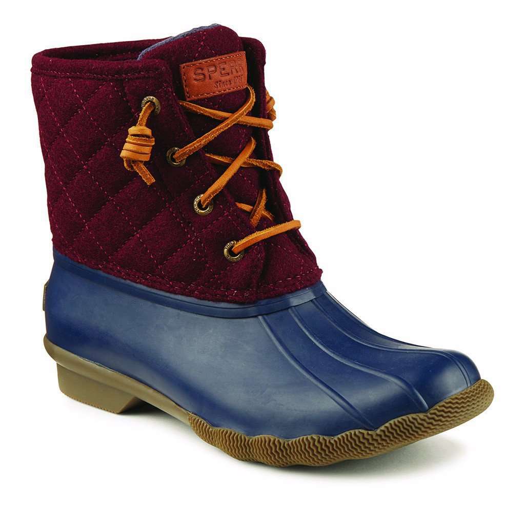 maroon sperry duck boots