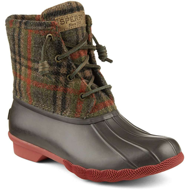 Saltwater Duck Boot in Brown Plaid