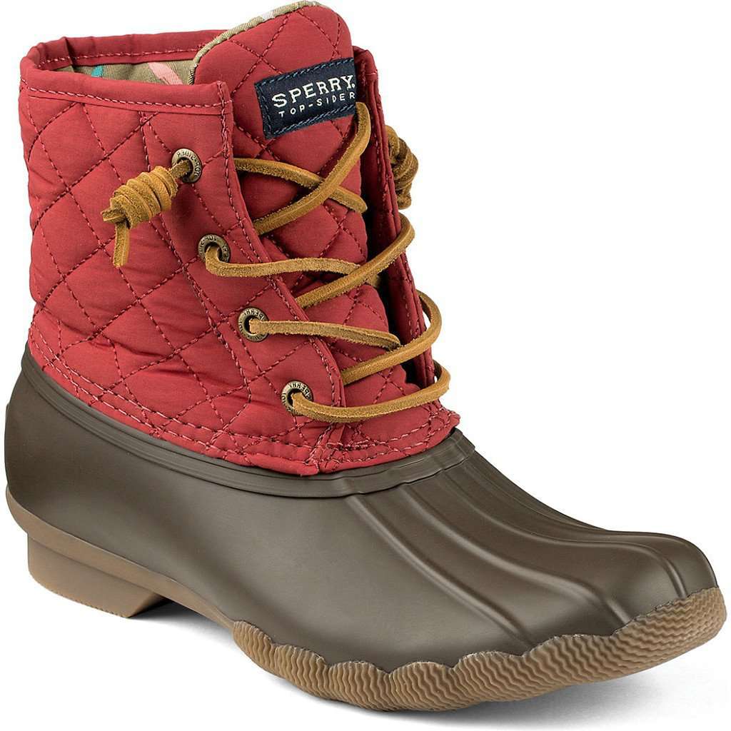 Saltwater Quilted Duck Boot in Nylon Red