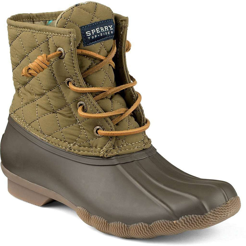 Saltwater Quilted Duck Boot in Olive Green