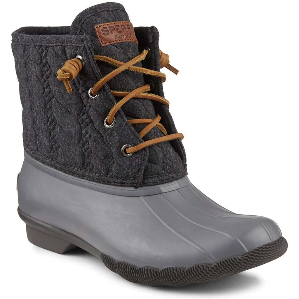 Sperry Women's Saltwater Rope Embossed Duck Boot in Grey – Country Club ...