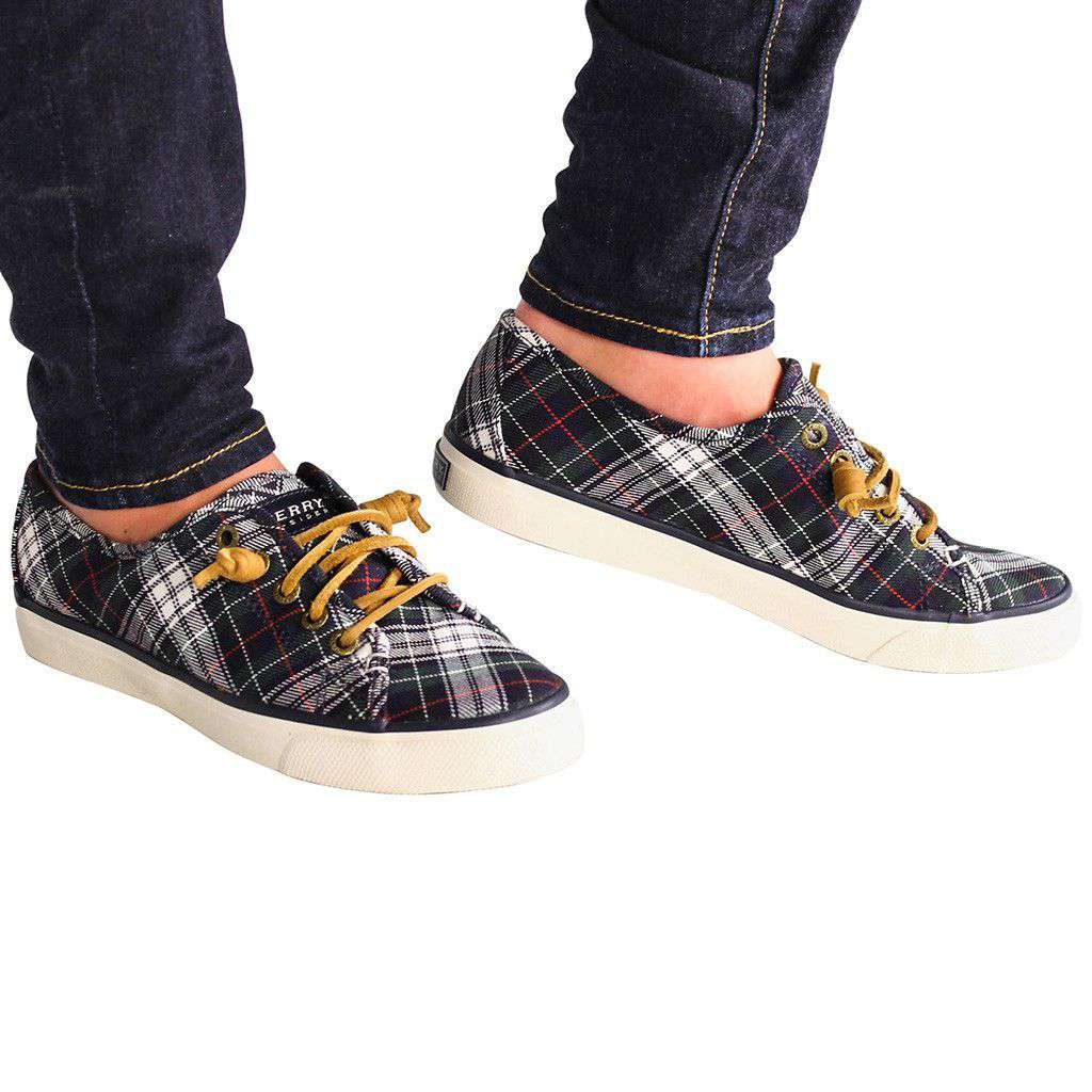 Sperry Women's Seacoast Canvas Sneaker in Tartan Plaid – Country Club Prep