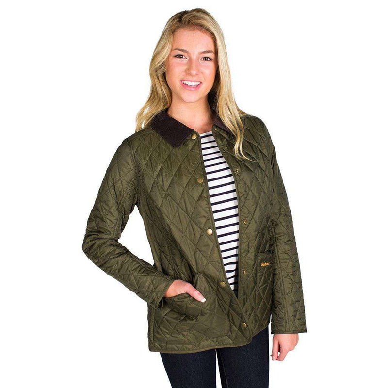 women's green quilted barbour jacket