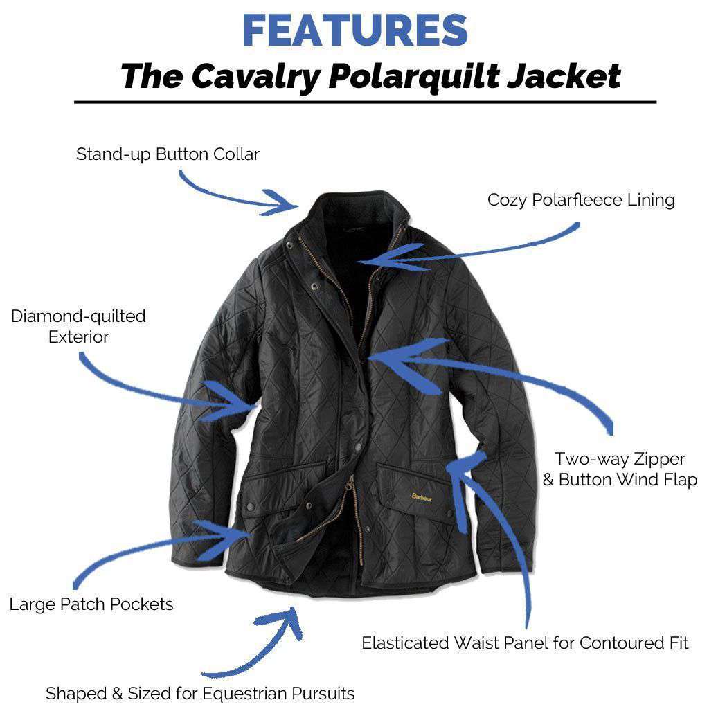 Barbour Cavalry Polarquilt Jacket in Black – Country Club Prep