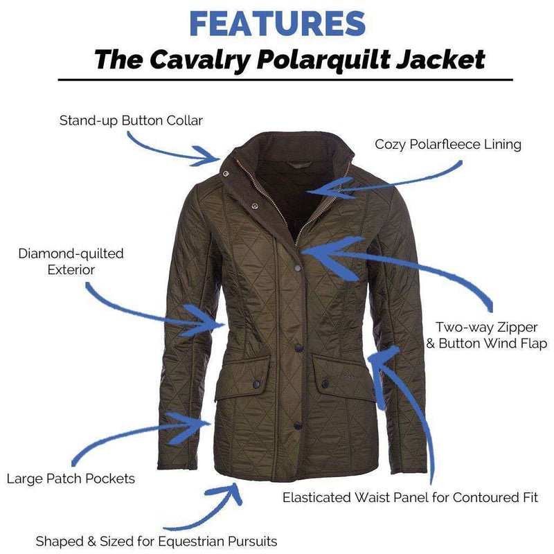 barbour cavalry polarquilt jacket olive