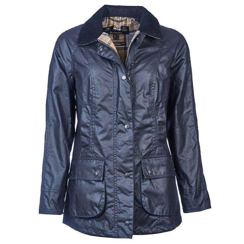 barbour wax jacket navy