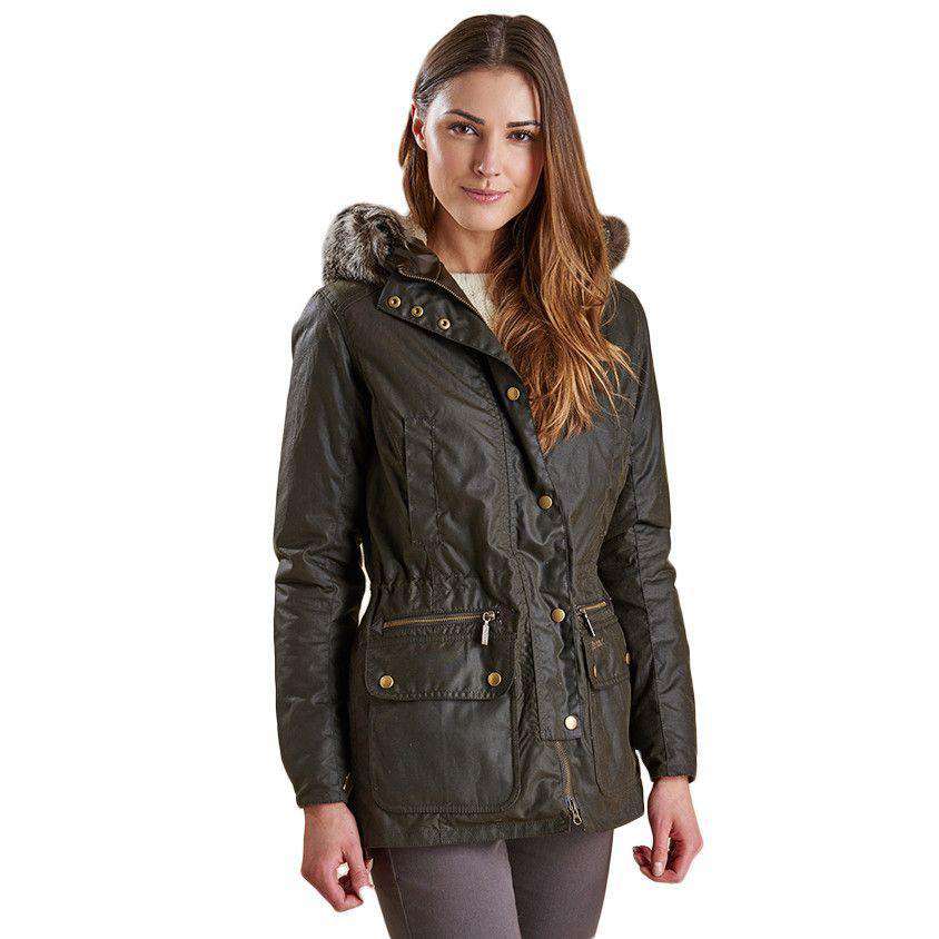 Barbour Kelsall Waxed Jacket in Olive Green – Country Club Prep