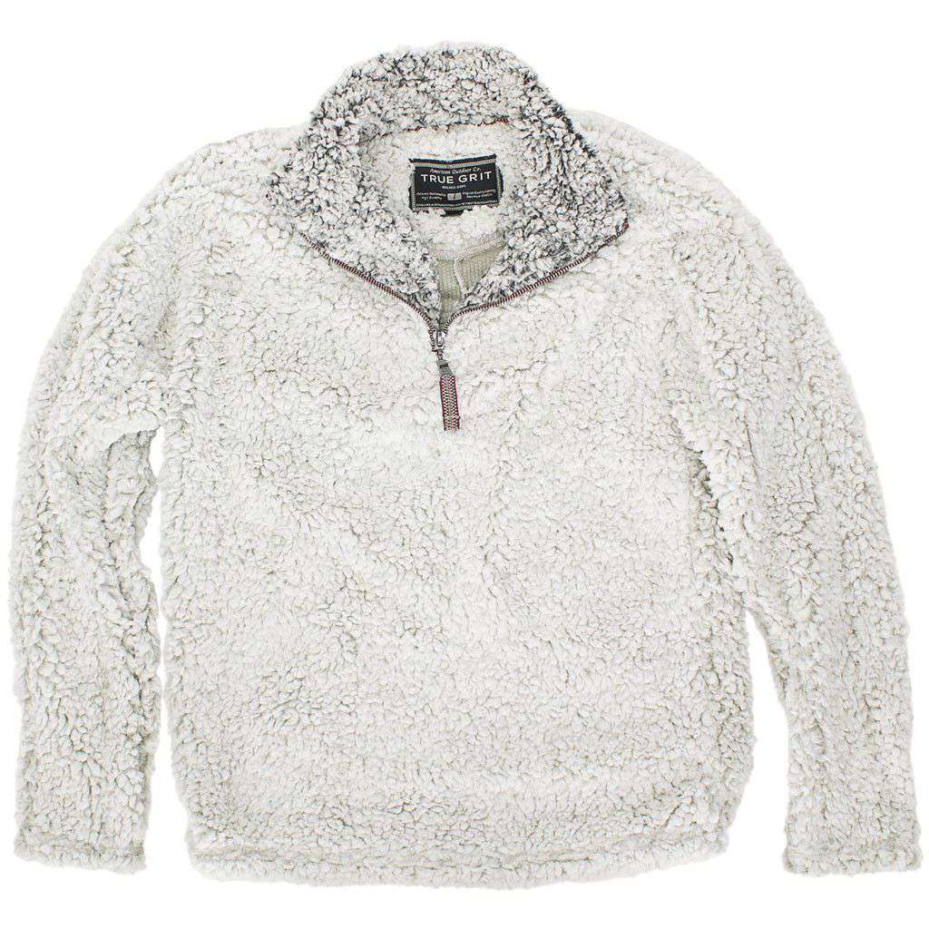 True Grit Frosty Tipped Pile 1/2 Zip Pullover in Putty | Sherpa Jacket ...