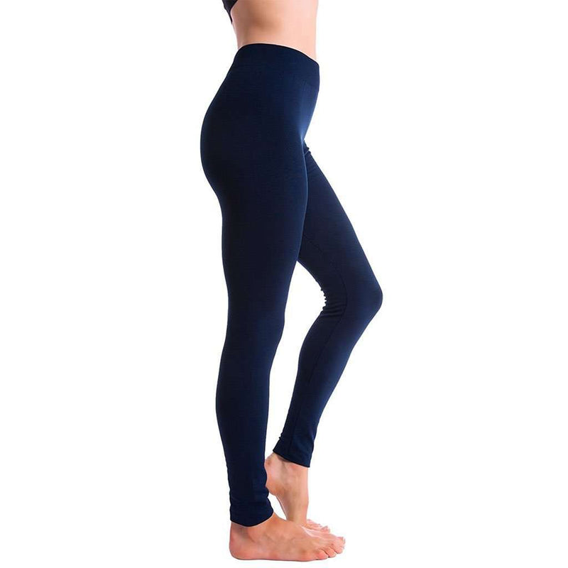 Ultra-Soft Seamless Fleece Lined Leggings in Navy | Free Shipping ...