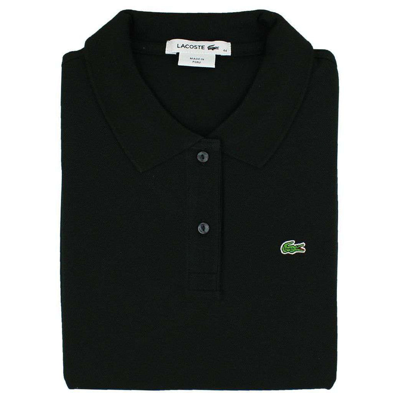 Lacoste Women's Short Sleeve Classic 2-Button Pique Polo in Black ...