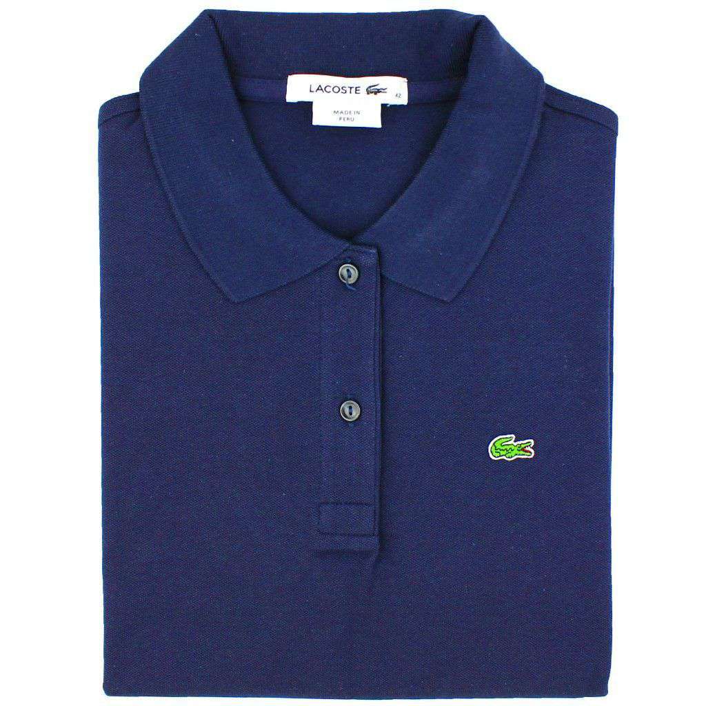 Chaiselong Hilsen tang Lacoste Women's Short Sleeve Classic 2-Button Pique Polo in Navy – Country  Club Prep