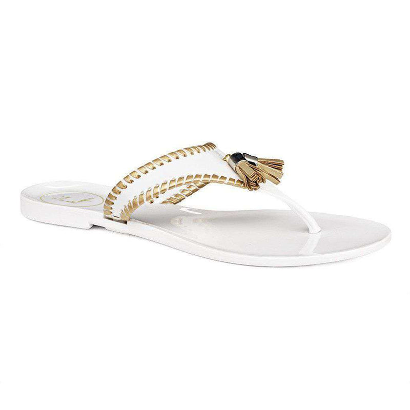 Jack Rogers Alana Jelly Sandal in White and Gold – Country Club Prep