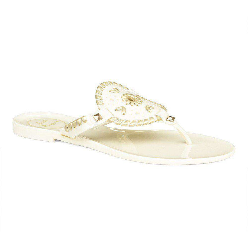 Jack Rogers Georgica Jelly Sandal in Bone and Gold – Country Club Prep