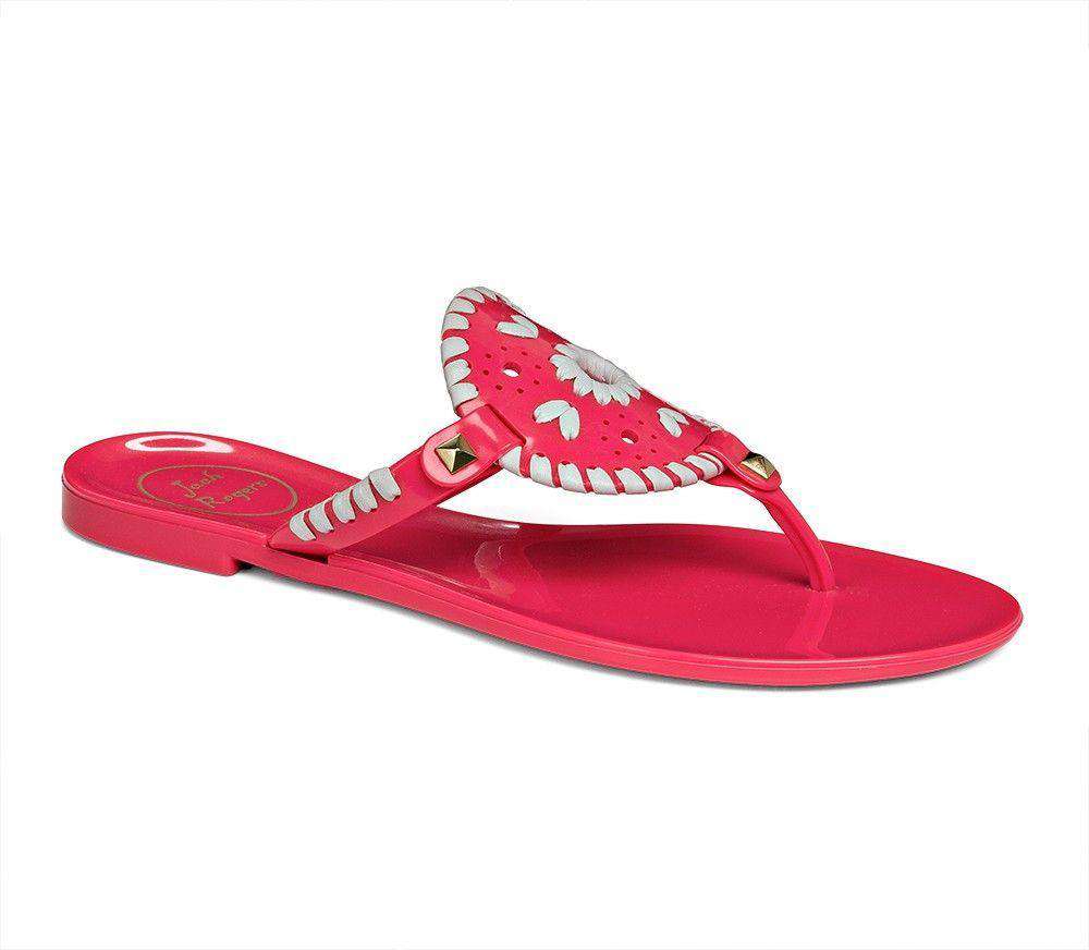 Jack Rogers Georgica Jelly Sandal in Bright Pink and White – Country ...