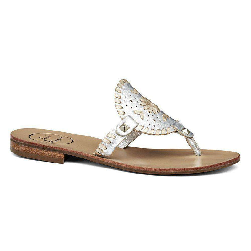 Jack Rogers Georgica Sandal in Silver and Platinum