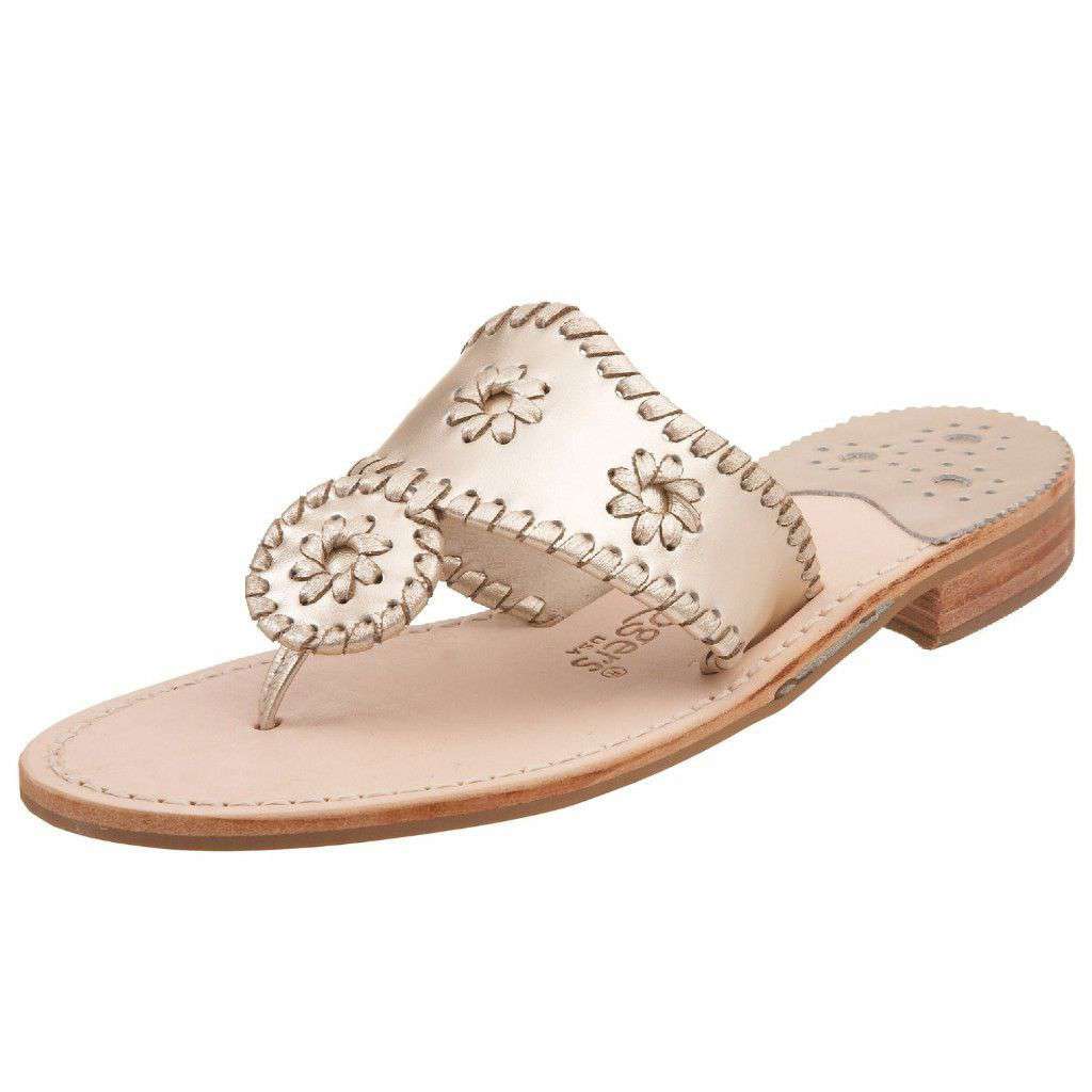 Jack Rogers Hamptons Navajo Sandal in Platinum – Country Club Prep