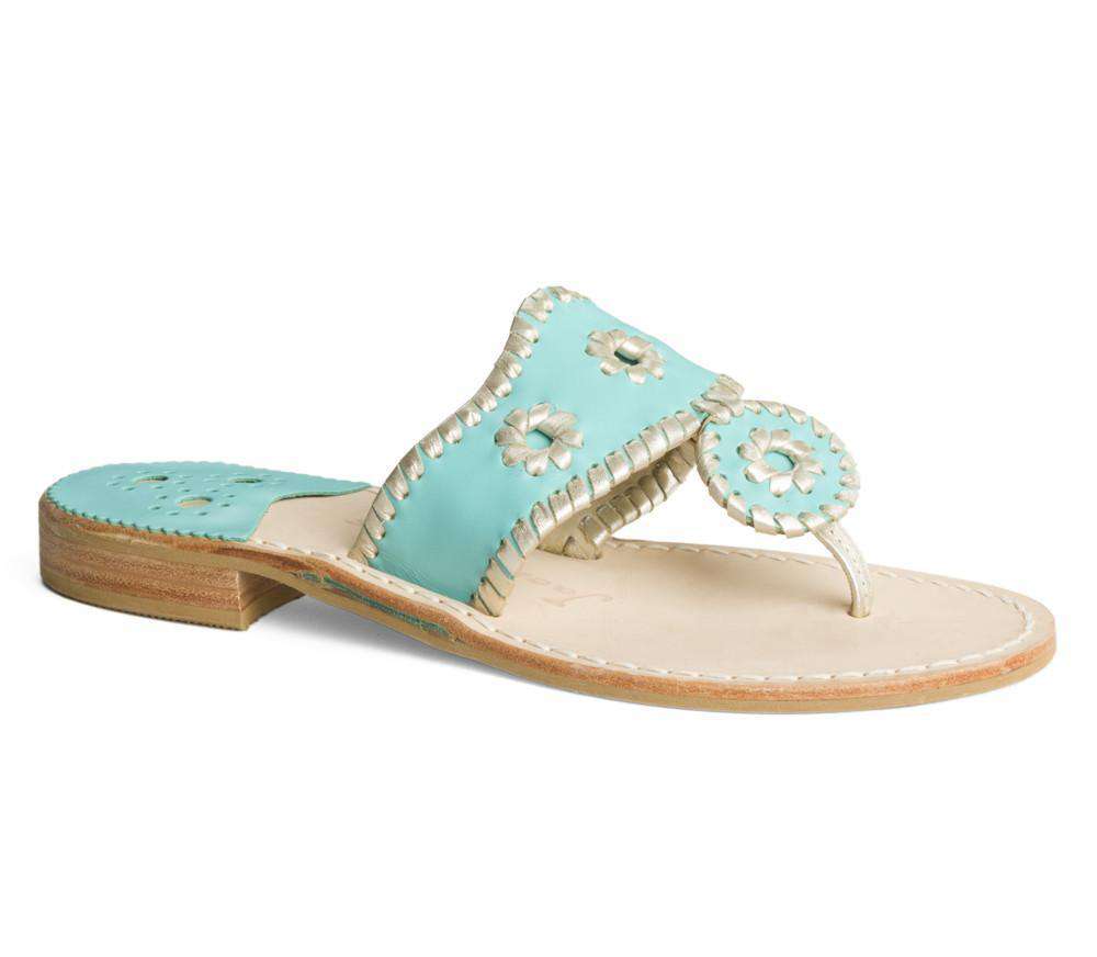 Jack Rogers Palm Beach Jack Sandal in Blue and Platinum – Country Club Prep