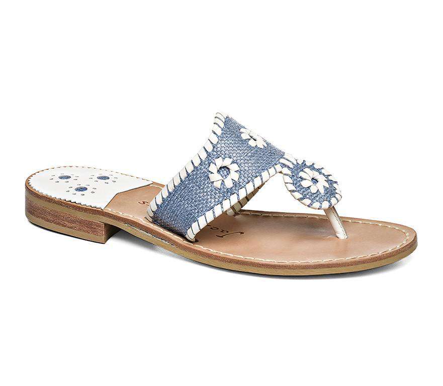 Jack Rogers Raffia Sandal in Blue – Country Club Prep