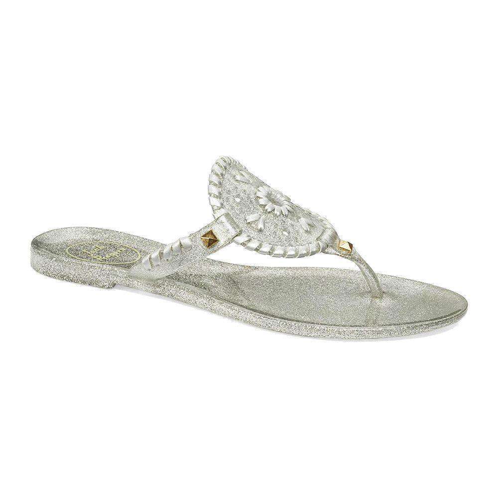 Jack Rogers Sparkle Georgica Jelly Sandal in Silver