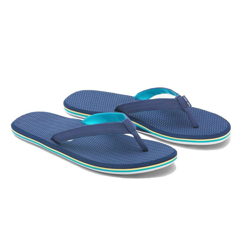 Hari Mari Women's Dunes Flip Flop in Navy, Yellow & Green