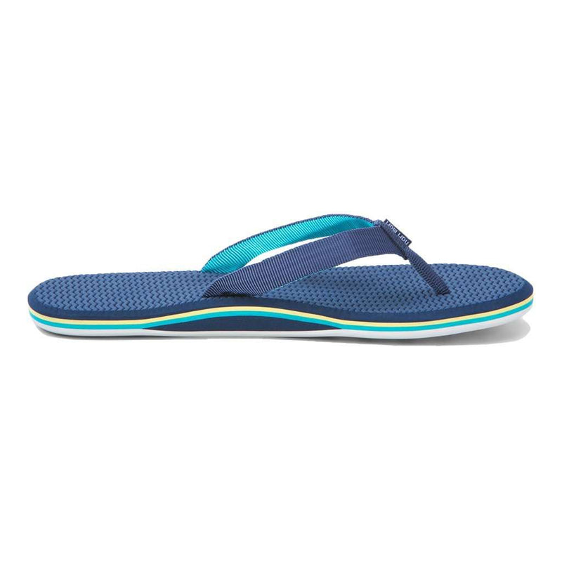 Hari Mari Women's Dunes Flip Flop in Navy, Yellow & Green