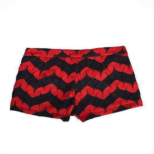 Judith March Black & Red Zig Zag Crochet Shorts – Country Club Prep