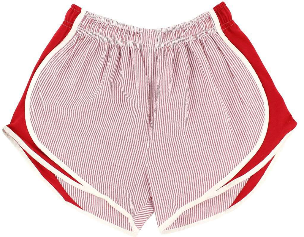 Lauren James Shorties Shorts In Red Seersucker