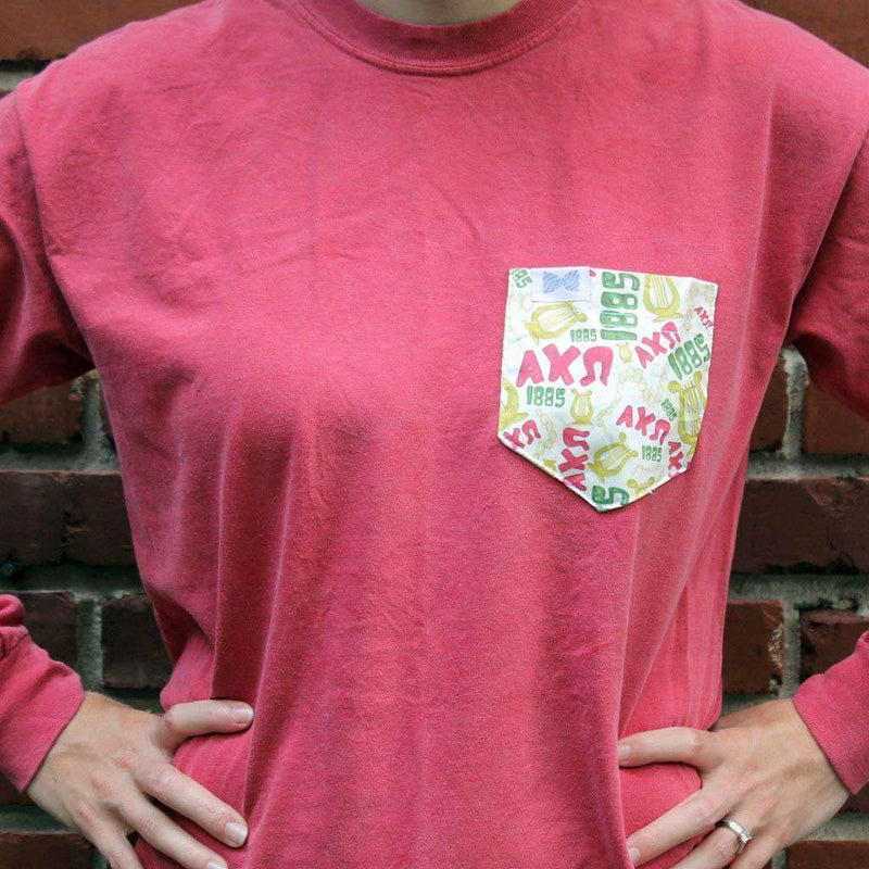 the Frat Collection Alpha Chi Omega Long Sleeve Tee Shirt in Crimson ...