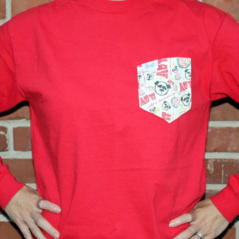 the Frat Collection Alpha Omicron Pi Long Sleeve Tee Shirt in Red with ...