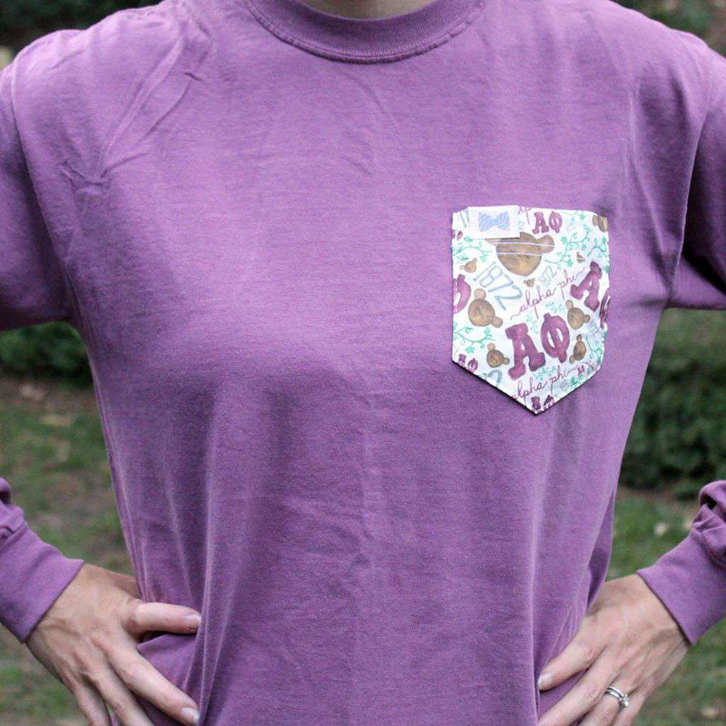 the Frat Collection Alpha Phi Long Sleeve Tee Shirt in Berry Purple ...