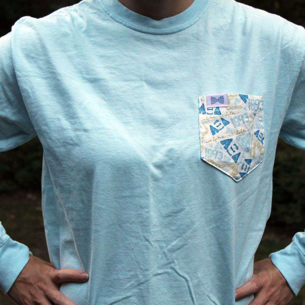 the Frat Collection Alpha Xi Delta Long Sleeve Tee Shirt in Chambray ...