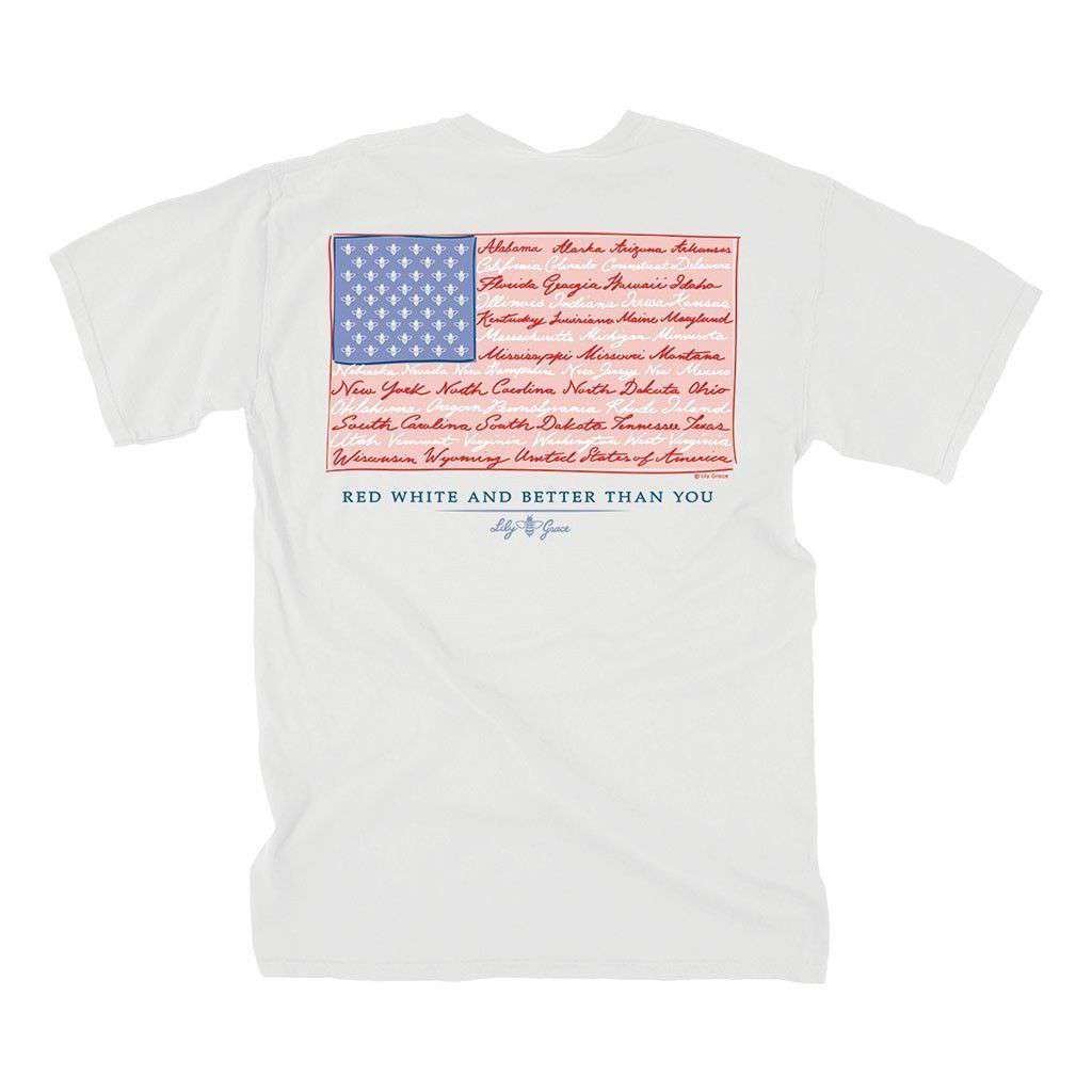 Lily Grace American Flag Tee in White – Country Club Prep