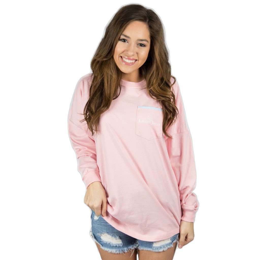 Lauren James Long Sleeve Beachcomber in Candy Pink with Sky Blue ...