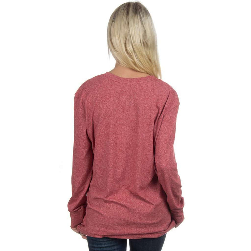 Lauren James Long Sleeve Boyfriend Tee in Heathered Red