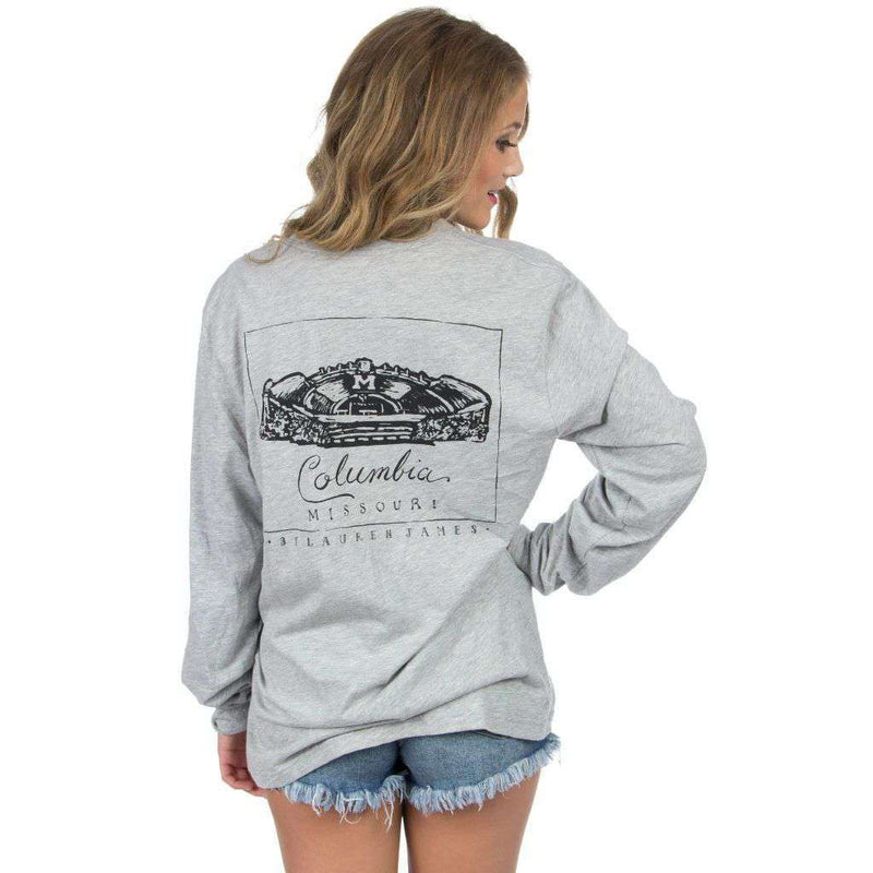 Lauren James Mizzou Long Sleeve Stadium Tee in Heather Grey