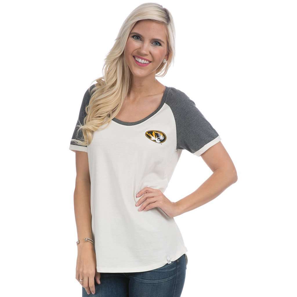 Lauren James University of Arkansas Vintage Tailgate Tee in White &  Heathered Grey – Country Club Prep