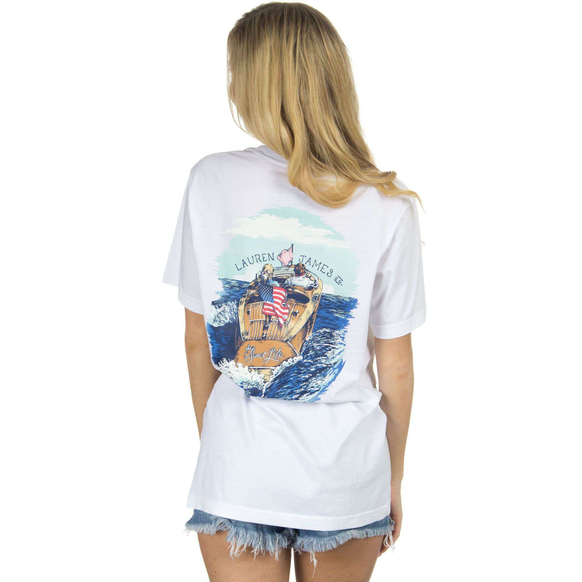 Lauren James On The Lake Sweet Life Tee In White