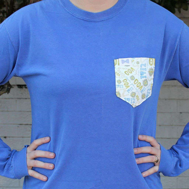 the Frat Collection Theta Phi Alpha Long Sleeve Tee Shirt in Neon Blue ...