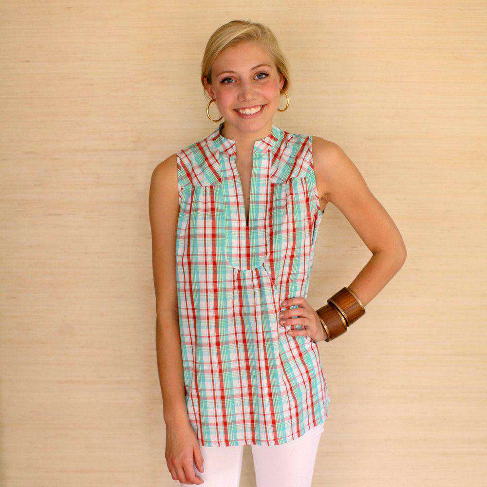 Kayce Hughes Evy Top in Round Hill Plaid